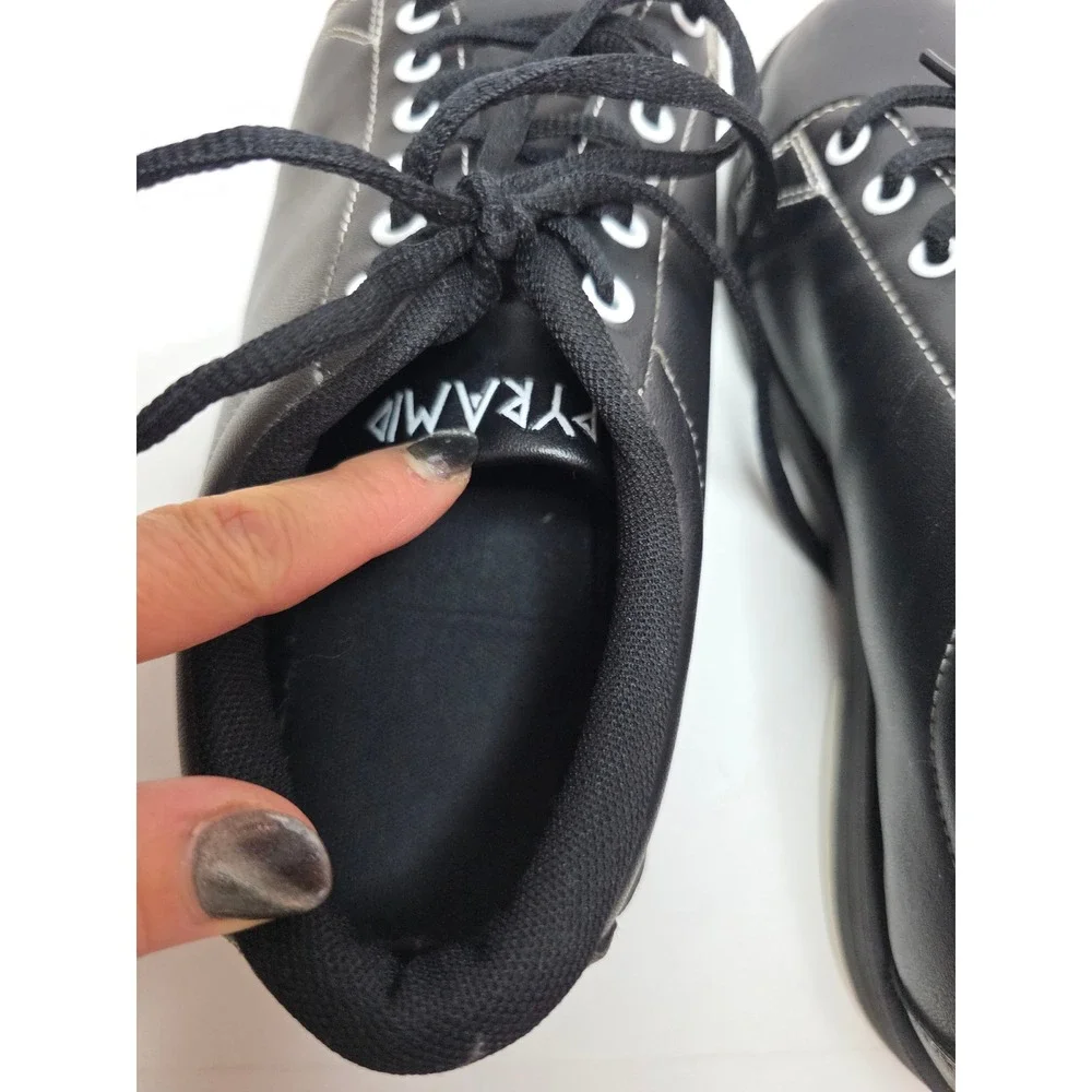 Pyramid Ram Mens Bowling Shoes Black White Contrast Stitch Size 9‎ 2022F GameDay